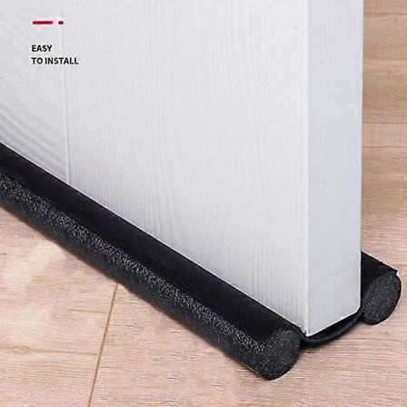 Flexibel Tätningslist för Dörrbotten Skydd Vind Damm Tröskel Svart En Storlek