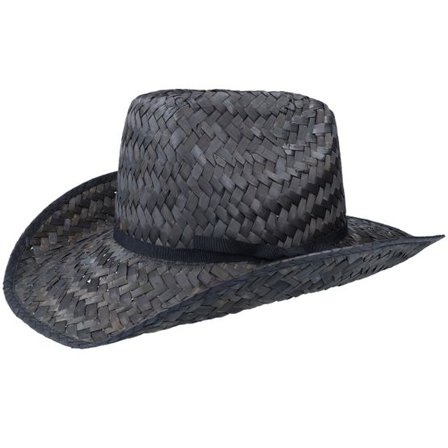 Brixton - Svart straw Hatt - Houston Straw Cowboy Black Straw Hat @ Hatstore