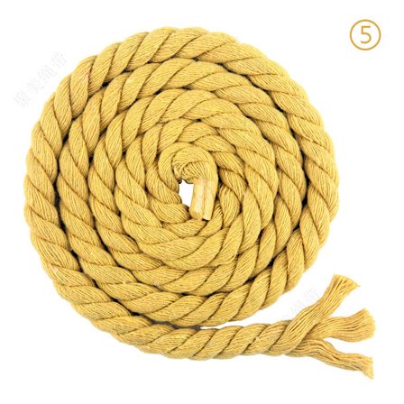 8 mm x 20 m 3-säikeinen punottu puuvillaköysi askarteluun, neulomiseen ja lankaan