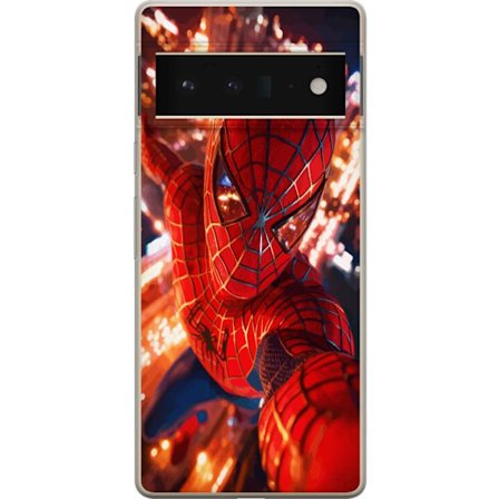 Kompatibel Mobilcover til Google Google Pixel 6 Pro Spider Man i intens action med funklende lys og dynamisk perspektiv i filmisk superheltestil