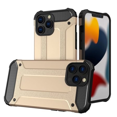 Hybrid Armor Case Kova kestävä kansi iPhone 13 Pro kultainen