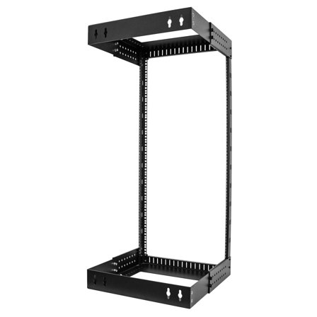 StarTech 24U 19" Wall Mount Network Rack, Adjustable Depth 12-20" 2 Post Open Frame Server Room Rack for AV/Data/ IT Communication/Computer
