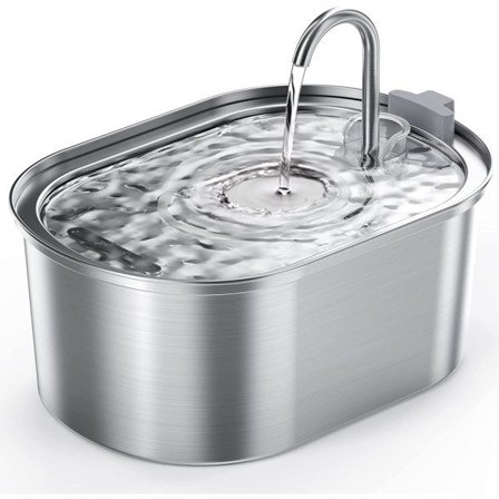 RUSTFRITT STÅL KATT VANN FONTENE, 3.2L AUTOMATISK KATT VANN FONTENE MED STILLE PUMPE, OPPVASKMASKIN TRYGG DESIGN, EGNET FOR FLERE KJÆLEDYR-WELLNGS