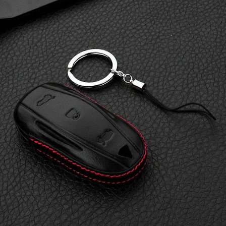 Til Tesla Model S/X Fob Cover 1 stk. Ægte Læder Nøglelomme Etui Cover Holder Nøglehus Nøgleetui (FMY) model S model S