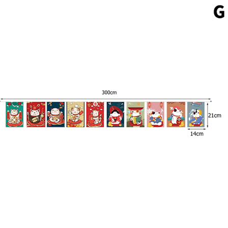 Stil Lucky Cat Hanging String Flag Sushi Restaurant Bunting B D