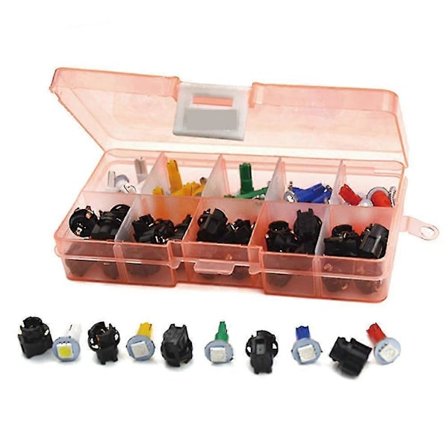 Bil Auto PC74 T5 LED Twist Sokkel Instrumentpanel Klynge Stik Dash Lys Mix Pære Grøn Rød Blå [db]