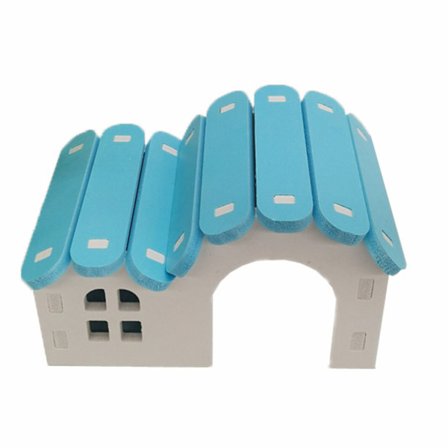 Hamsterin piilopaikka - Kestävä värikäs pieni eläinten piilopaikka hamsterille, hiirille ja pienille turkiseliöille - Pieni talo - Sininen