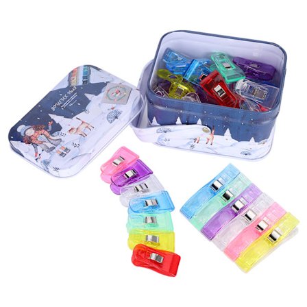 40 stk. Mini stoffklyper Plast Søm Fargerik Quilting Binding Håndverksklemmer Verktøy