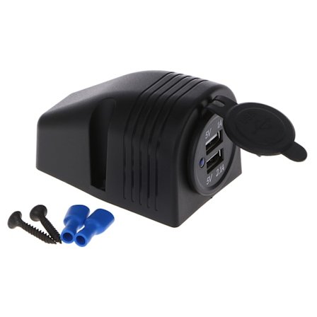 2-ports adapter strømuttak ladepanel montering 12V-24V dobbel USB billader egnet for båter bobiler RV