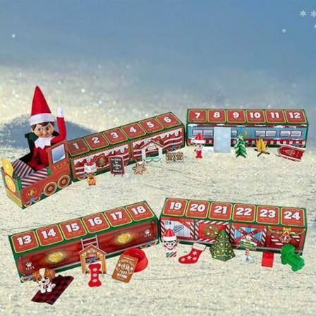 Joulun adventtikalenteri 24 päivän lähtölaskenta Blind Box -juna Jouluyllätyslahjat lasten ystäville