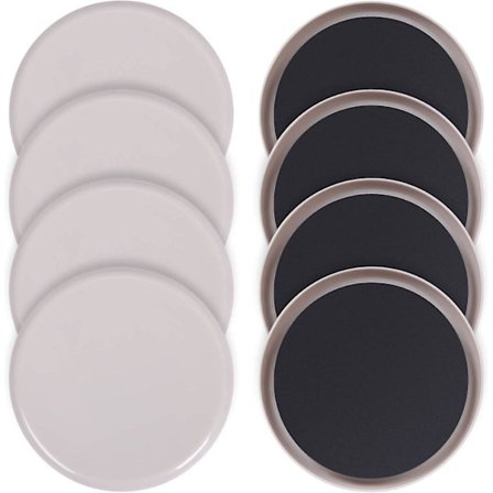 Møbelglidere 8-pakning - 5" Gjenbrukbare glidere for å flytte tunge møbler og beskytte gulv eller teppe (runde, beige)