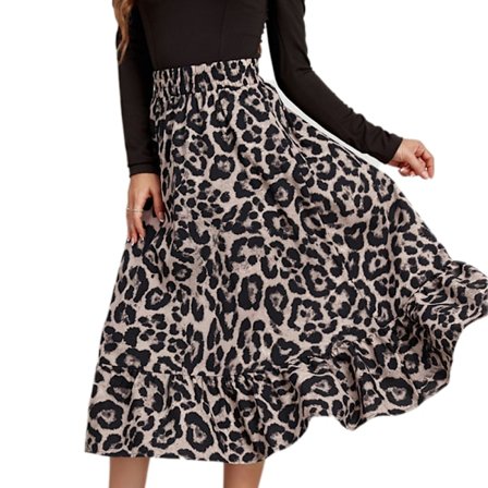 Korkea resori vyötäröllä laskostettu helma A-linjainen midihame