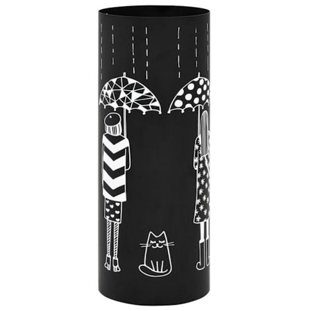 Paraplyställ kvinnor stål svart