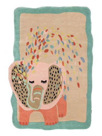 Tappeto Bambini Di Lana Animale Elli Rainbow Multicolore Oeko-Tex