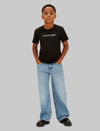 Calvin Klein Inst. Logo Ss T-Shirt - Black - 128