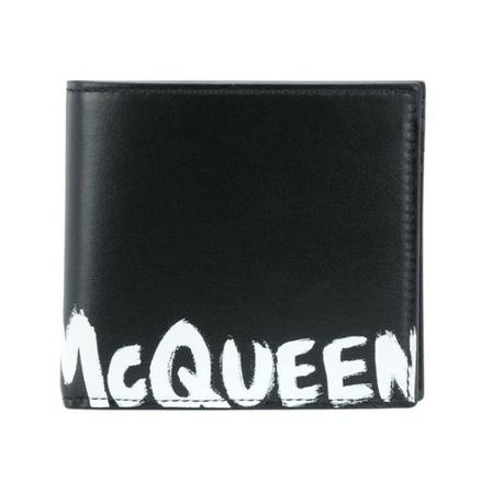 Alexander McQueen Pung Sort, Herre Punge og Kortholder, Størrelse: ONE Size
