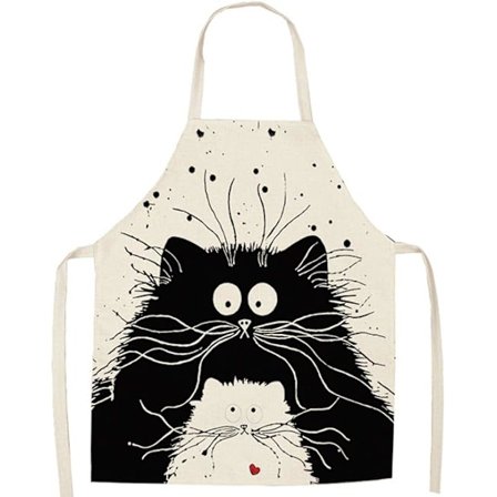 Unisex kjøkkenforkle søt tegneserie grillforkle Katten