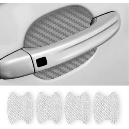 4 stk. dørhåndtagsklistermærker til bil, kulfiber, anti-ridser, dørkopbeskyttelse, ikke-mærkende autodørhåndtagsbeskyttelsesfilm, universel til de 