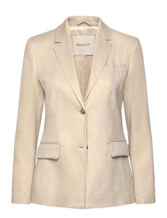 GANT Slim Stretch Linen Blazer - Cream - 42