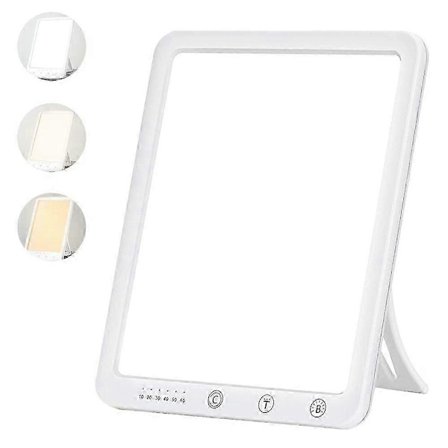 Lysterapilampe, 10000 Lux Sollampe, Berøringskontroll, Justerbare Lysstyrkenivåer, med Stor Skjerm Justerbar Lysstyrke, Timerfunksjon for Hjemmet