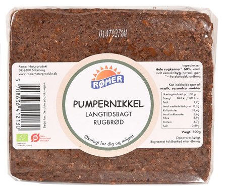 Rømer Pumpernikkel Rugbrød Ø 500 g, Helse & Madvarer, Brød, Kiks & Kager, Brød