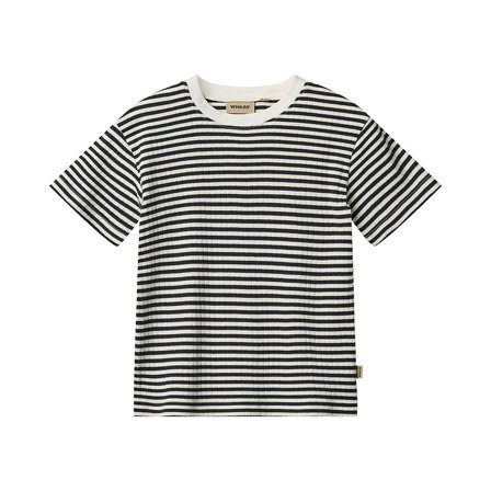 WHEAT T-Shirt Short Sleeve Navy Rib Stripe Str 104/4 år, Tøj & Bolig, Børnetøj, Børneundertrøjer