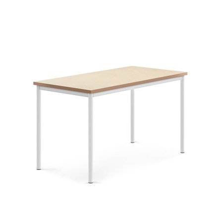 Tisch SONITUS, 1400x700x760 mm, Linoleum beige, weiß