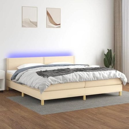 Maison Exclusive - Runkopatja ja patja sekä LED Krem 200x200cm Kangas