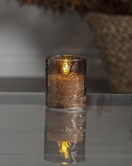 LED Kubbelys Flamme leaf Brun