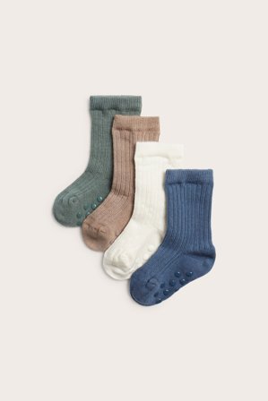 Kappahl | Ribbade babystrumpor 4-pack | Brun