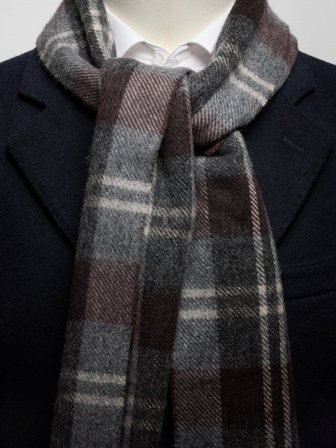 John Henric Men's Braun-Grauer Winterschal Size Onesize