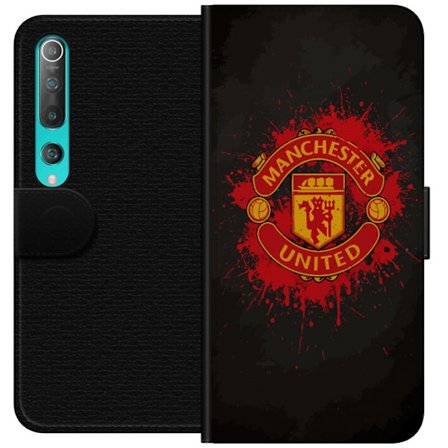 Kompatibelt Lommeboketui til Xiaomi Xiaomi Mi 10 5G Manchester United logo i rød og gul farge med røff sportslig bakgrunn