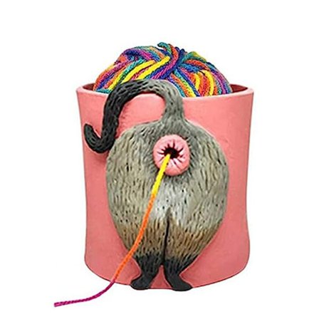 Cat Butt Garnskål Stickgarnskål Virkad 3 3 3
