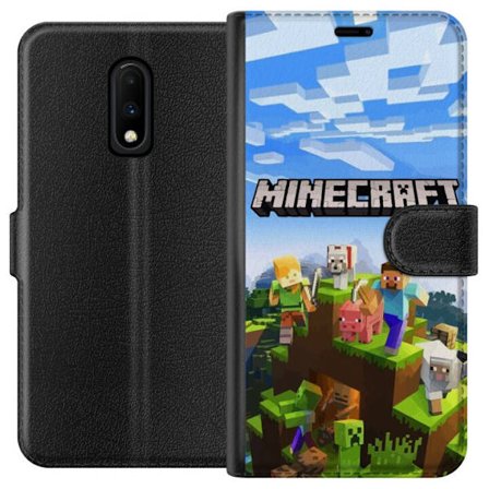Kompatibelt Plånboksfodral till OnePlus OnePlus 7 Minecraft Creeper block pixel retro spelande