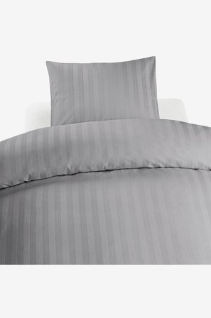 Borganäs of Sweden - 2-Dels Set Satin - Grå - Påslakanset - 150X210 - Från Homeroom