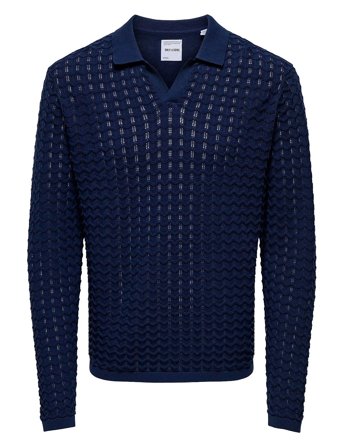 ONLY & SONS | Onsantonio Ls 12 Resort Crochet Polo | XXL