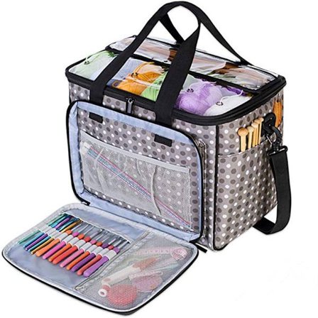 Sysettveske, arrangør for sy- og håndverkstilbehør, bæreveske med flere lommer for symaterialer (kun veske)