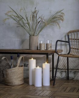 LED-Bloklys Flamme Hvid