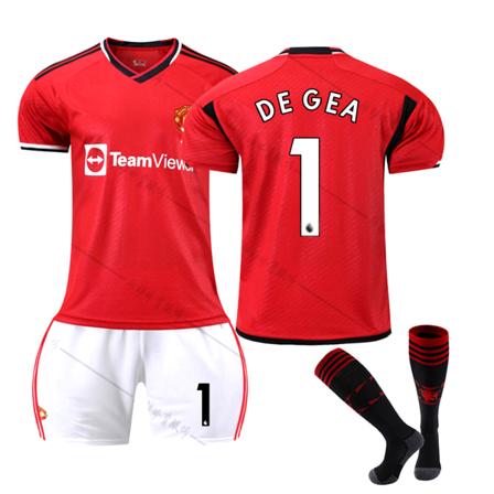 23/24 Ny säsong Hem Manchester United F.C. DE GEA Nr 1 Barn Jersey-paket Barn-20