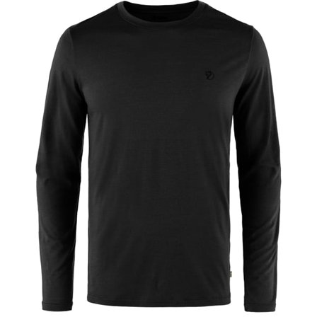 Fjällräven Abisko Wool LS XS - male - Black - T-Skjortes & tank tops