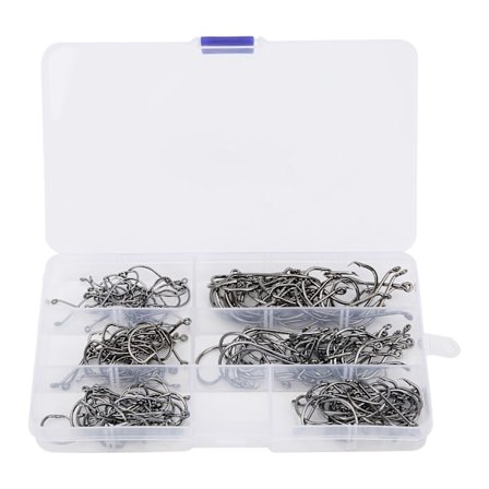 Crank Hook fiskekrog sæt offset let fangst kulstofstål fiskegrej til blød lokkemad