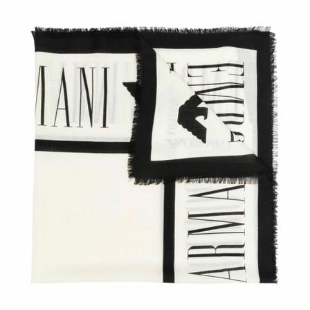 Emporio Armani Silky Scarves vit, Dam Sjalar, Dam, Storlek: ONE SIZE