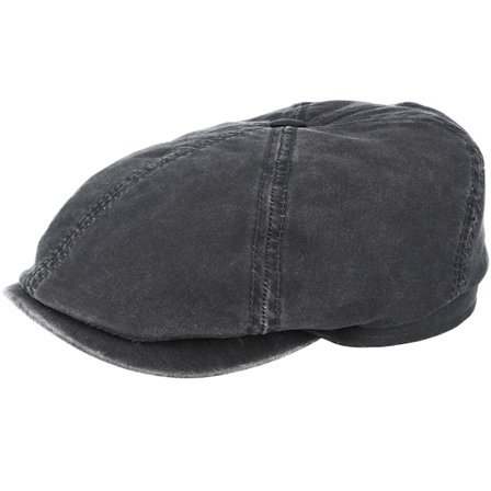 Stetson - Grijs flatcap Cap - 6-Panel Co/Pes Dark Grey Flat Cap @ Hatstore