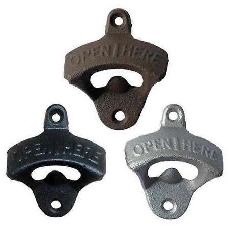 Vintage "Open Here" Bottle Opener for Wall Black Wall Mounted Beer Bottle Opener Cast Iron Fixed Wall Bottle Opener