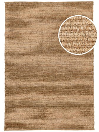Jute Ribbed Alfombra Para Interiores/Exteriores 250X350 Grande Beige De Yute
