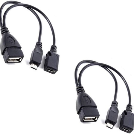 USB-portadapter, OTG-kabel og Power HOST-drevet nettbrett-PC 2-pakning