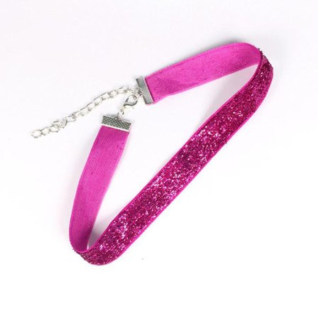 Choker Glitter CERISE Rock Punk 90-tal