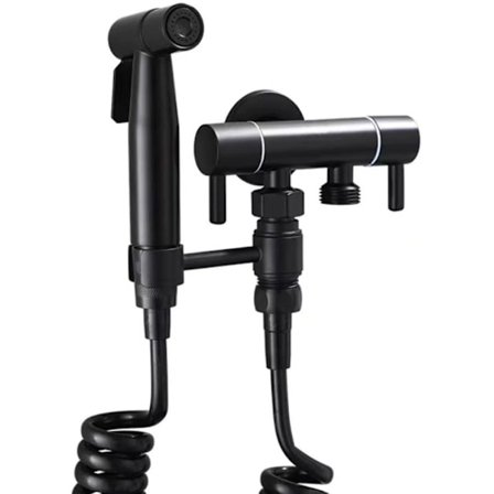 Håndholdt bidetsprøyte for toalett, 1-i-2-ut dobbel kontrollventil, vaskemaskin, hånddusj bidettilbehør for vaskemaskin og toalett