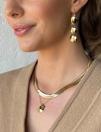 Bud to rose Capri Hook Earring Silver - Gold - ONE SIZE