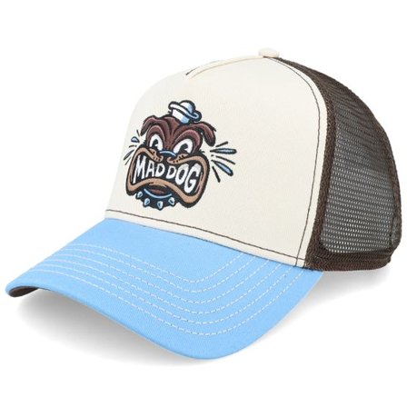 JJ Hats - Beige trucker Keps - Mad Dog Stone/Black/Light Blue A-Frame Trucker @ Hatstore